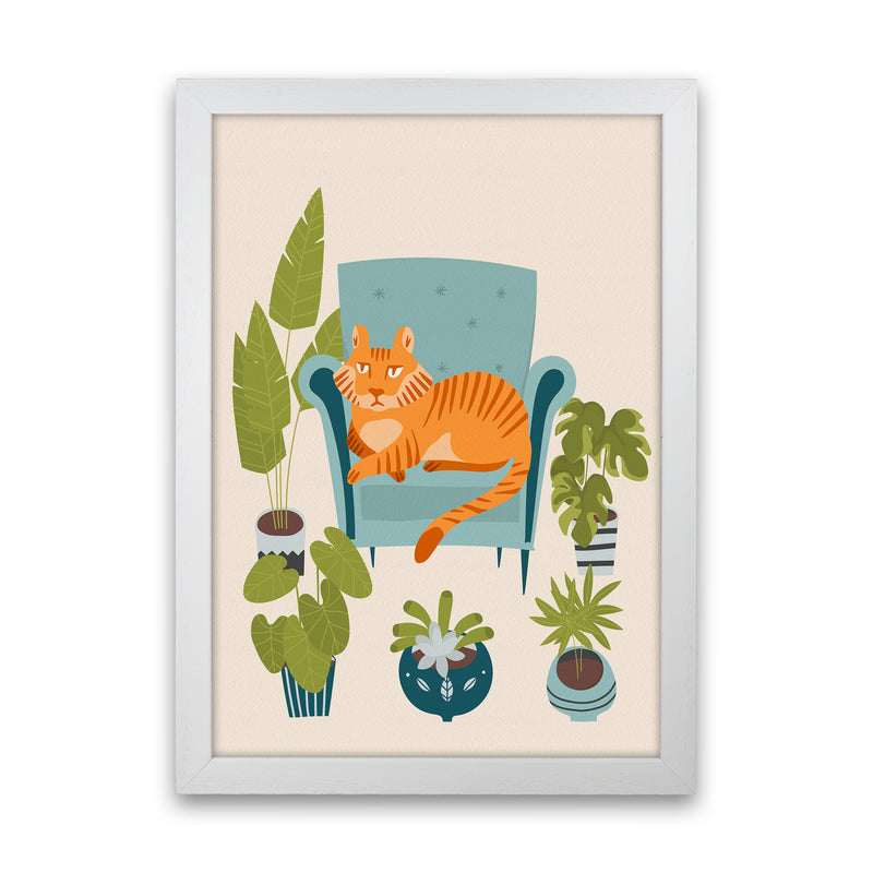 The Tiger of the city Art Print by Seven Trees Design White Grain