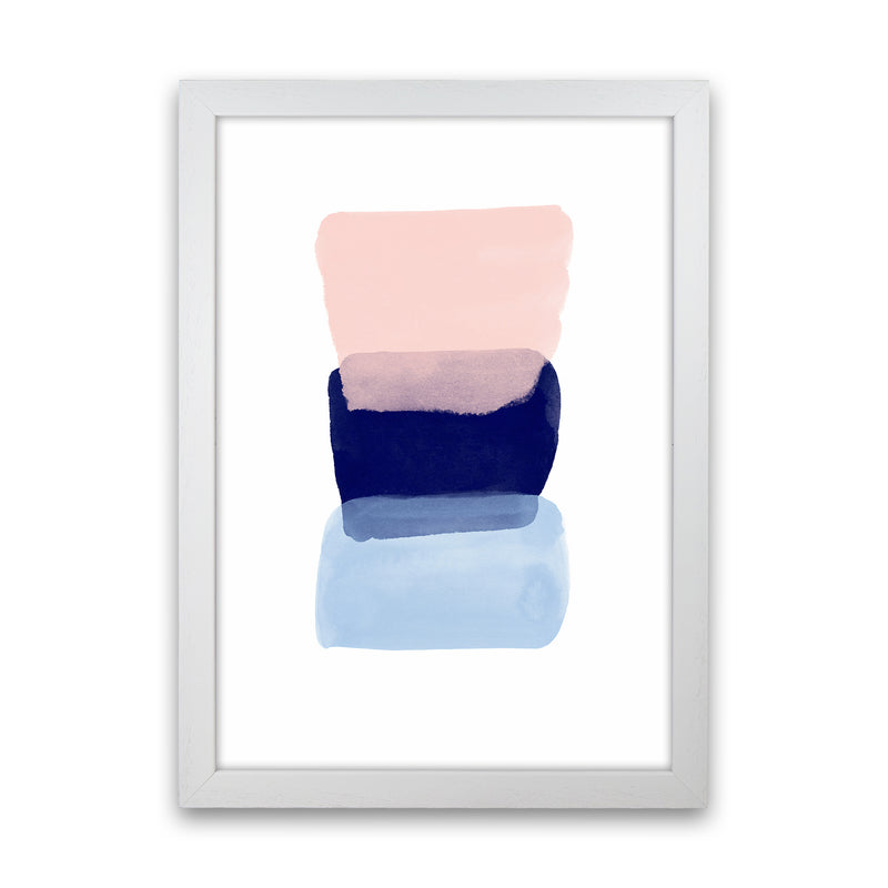 Three Colors Strokes Abstract Art Print by Seven Trees Design White Grain