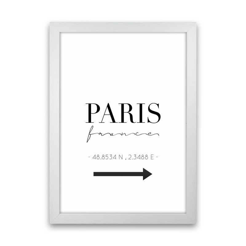 To Paris Sign Art Print by Seven Trees Design White Grain
