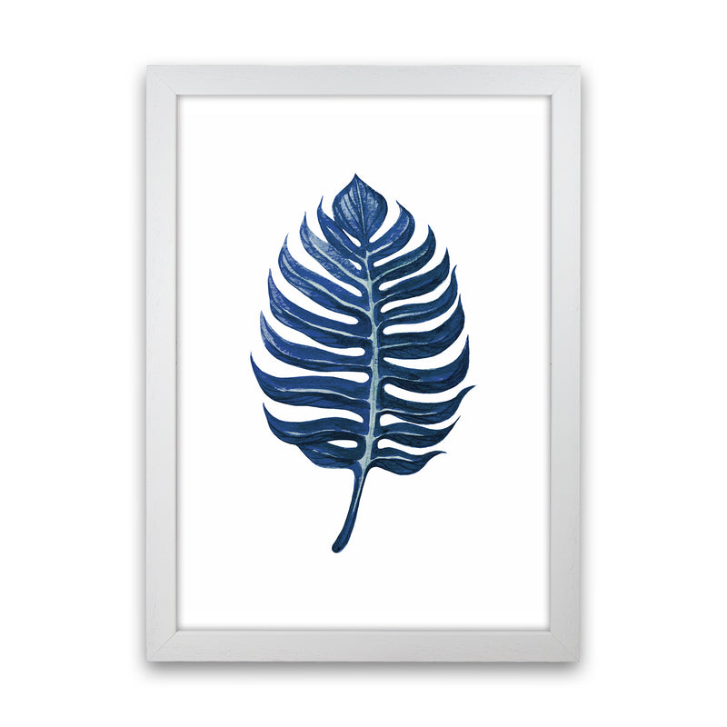 Watercolor Blue Leaf II Art Print by Seven Trees Design White Grain