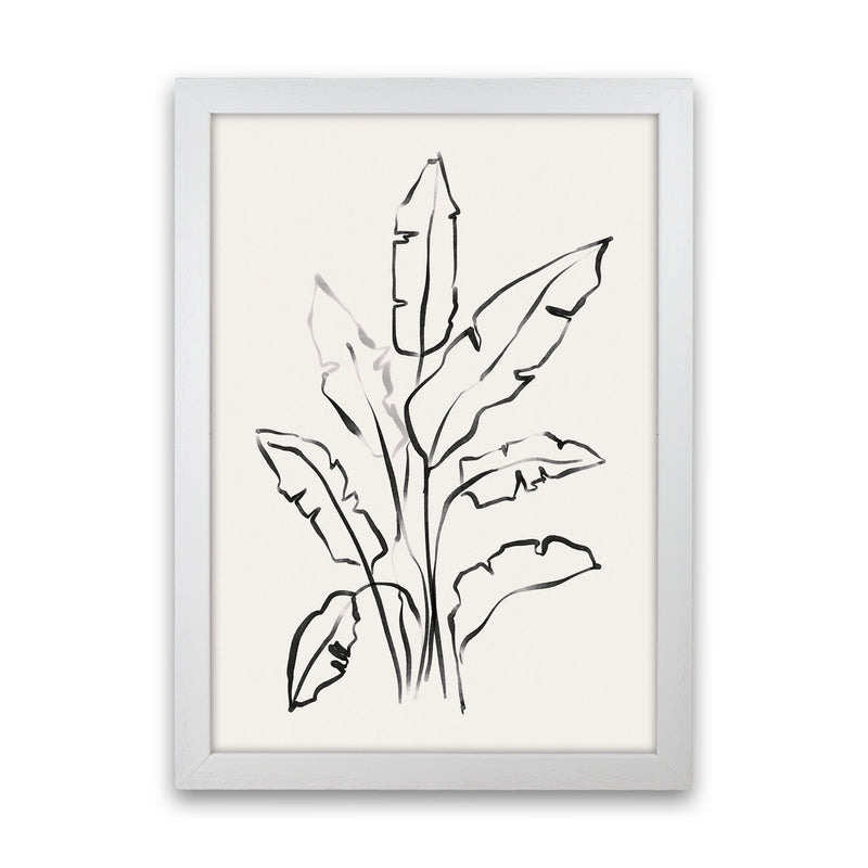 Banana Leafs Drawing Art Print by Seven Trees Design White Grain