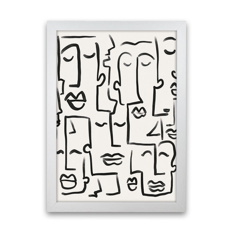 Faces Drawing Art Print by Seven Trees Design White Grain