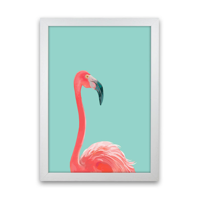 Flamingo In The Sky Art Print by Seven Trees Design White Grain