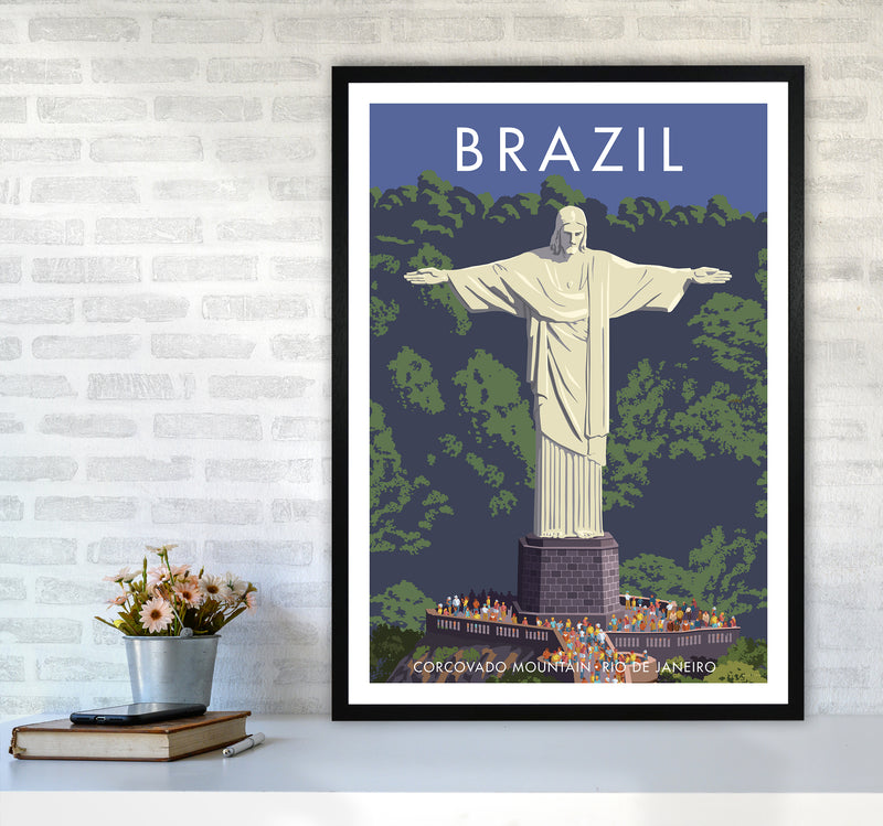 Brazil Travel Art Print By Stephen Millership A1 White Frame