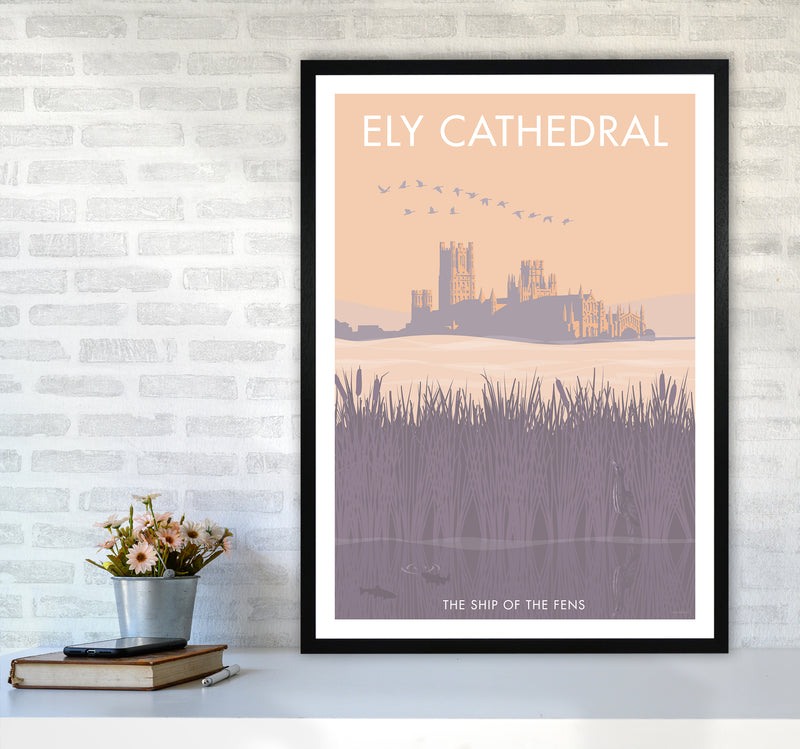 Ely Travel Art Print By Stephen Millership A1 White Frame