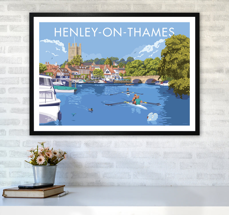 Henley On Thames Travel Art Print By Stephen Millership A1 White Frame