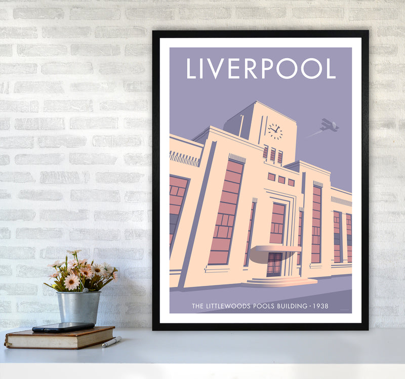 Liverpool Littlewoods Travel Art Print By Stephen Millership A1 White Frame