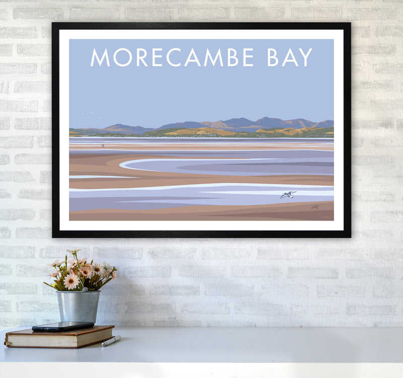 Morecambe Bay Travel Art Print By Stephen Millership A1 White Frame