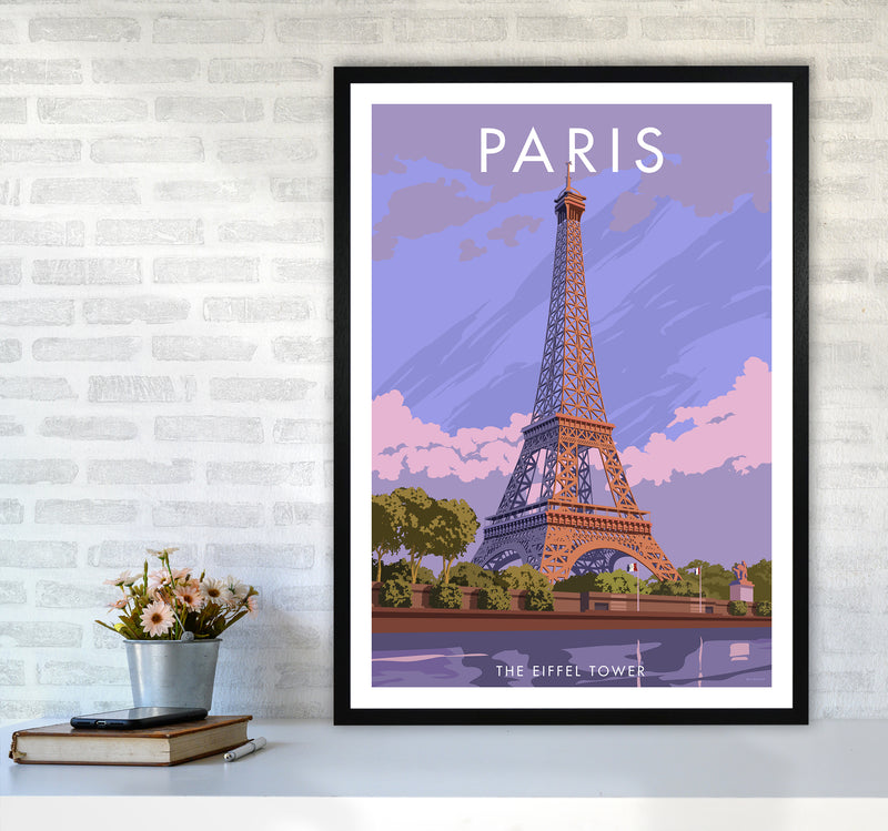 Paris Travel Art Print By Stephen Millership A1 White Frame