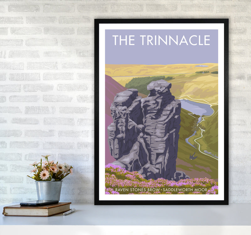 Saddleworth Trinnacle Travel Art Print By Stephen Millership A1 White Frame