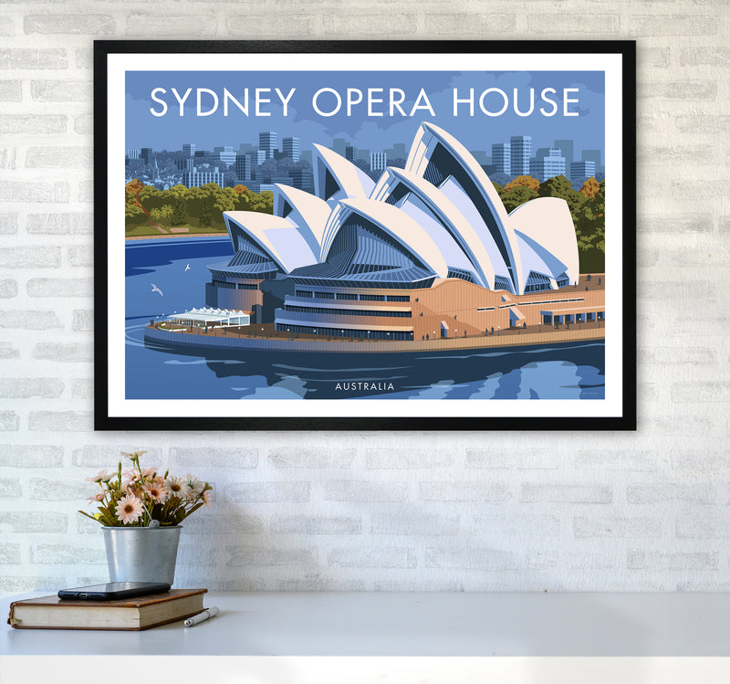 Sydney Opera House Travel Art Print By Stephen Millership A1 White Frame