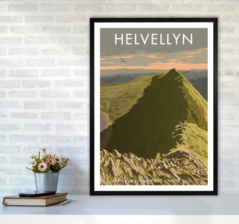 The Lakes Helvellyn Travel Art Print By Stephen Millership A1 White Frame