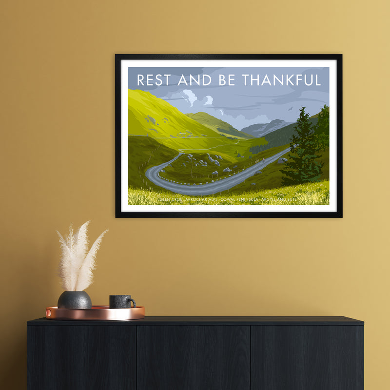 Scotland Rest And Be Thankful Art Print by Stephen Millership A1 White Frame