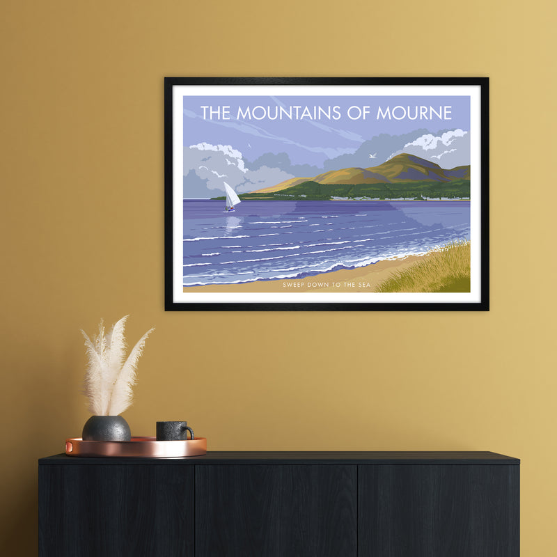 NI The Mountains Of Mourne Art Print by Stephen Millership A1 White Frame