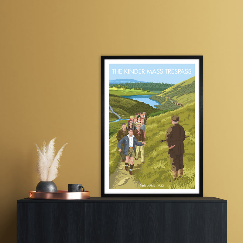 The Peak District Kinder Trespass Art Print by Stephen Millership A1 White Frame