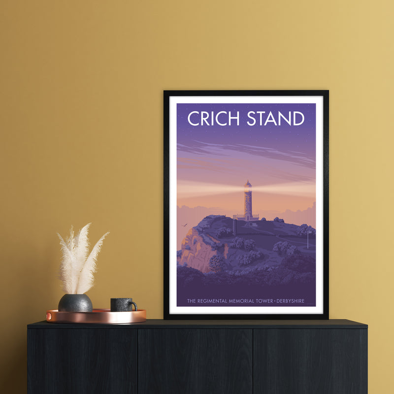 Derbyshire Crich Stand Art Print by Stephen Millership A1 White Frame