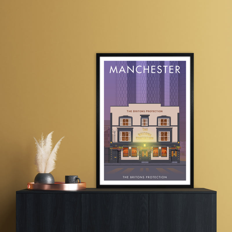 Manchester Britons Protection Art Print by Stephen Millership A1 White Frame