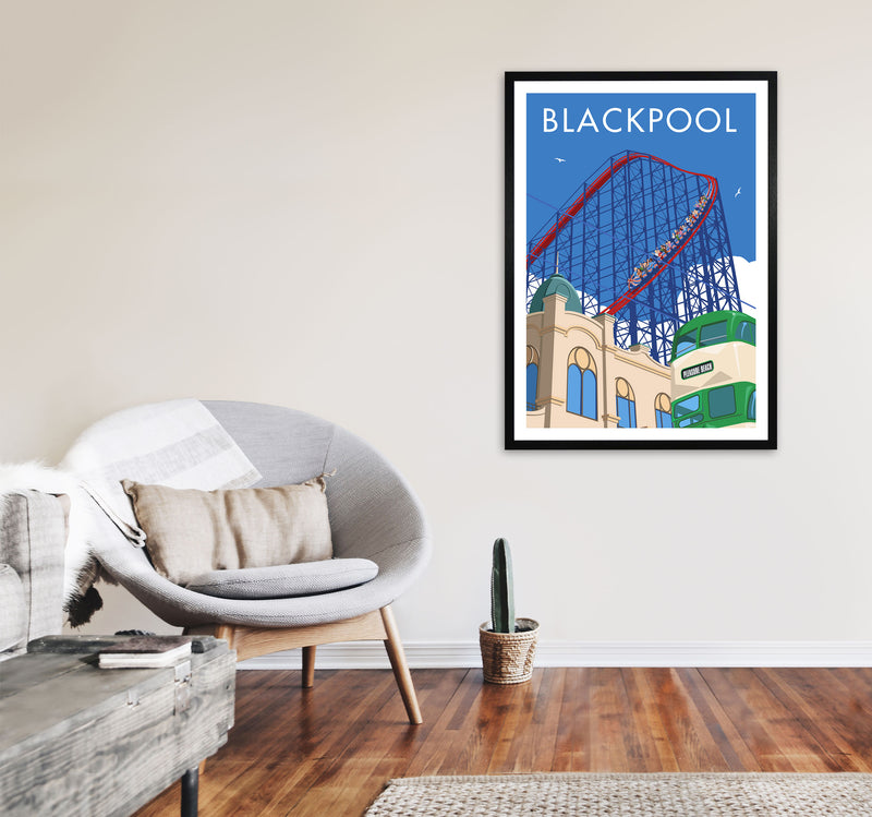 Blackpool by Stephen Millership A1 White Frame