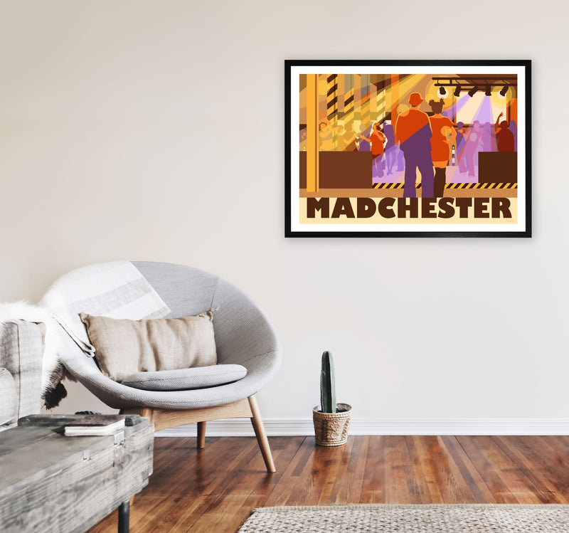 Madchester by Stephen Millership A1 White Frame