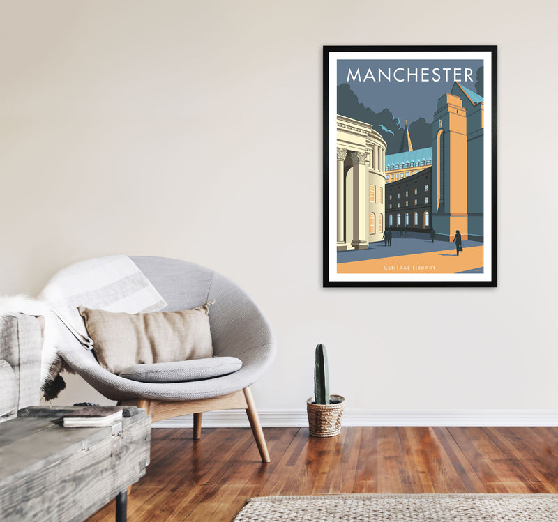 Manchester by Stephen Millership A1 White Frame