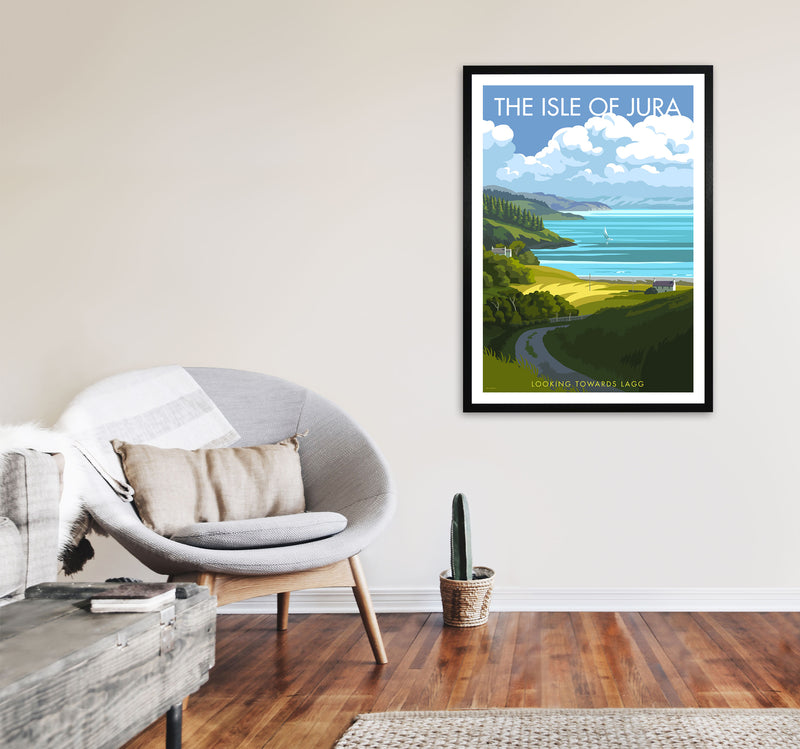 The Isle of Jura Art Print by Stephen Millership A1 White Frame
