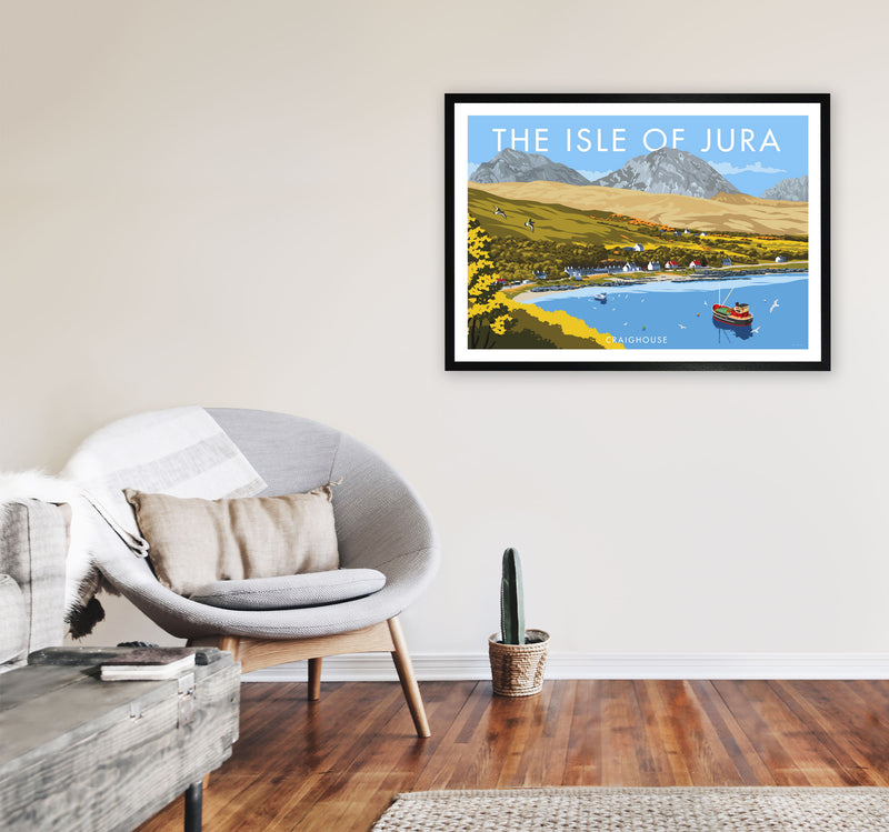 The Isle Of Jura Craighouse Art Print by Stephen Millership A1 White Frame