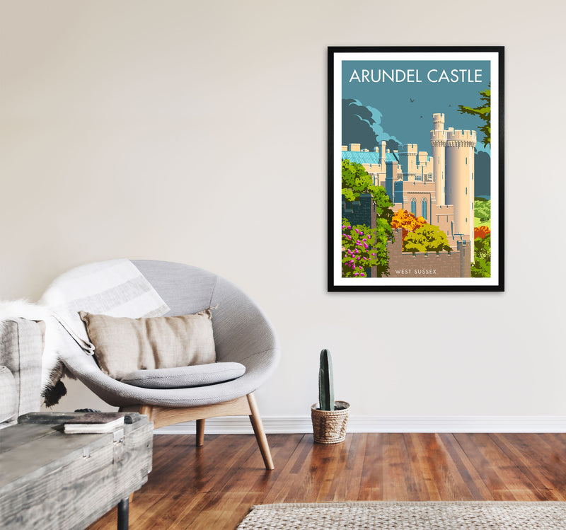 Arundel Castle Sussex Art Print by Stephen Millership A1 White Frame