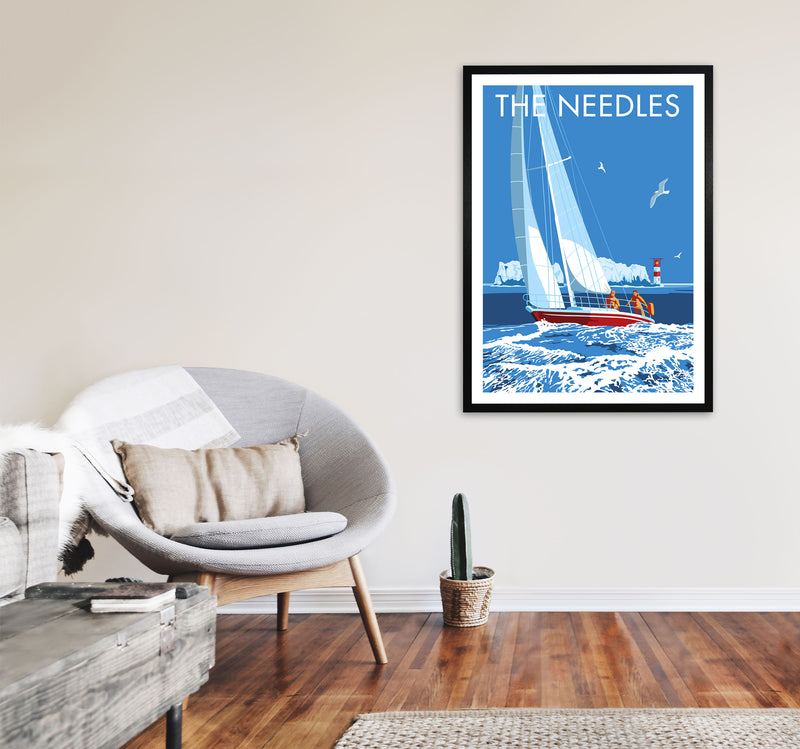 The Needles Art Print by Stephen Millership A1 White Frame