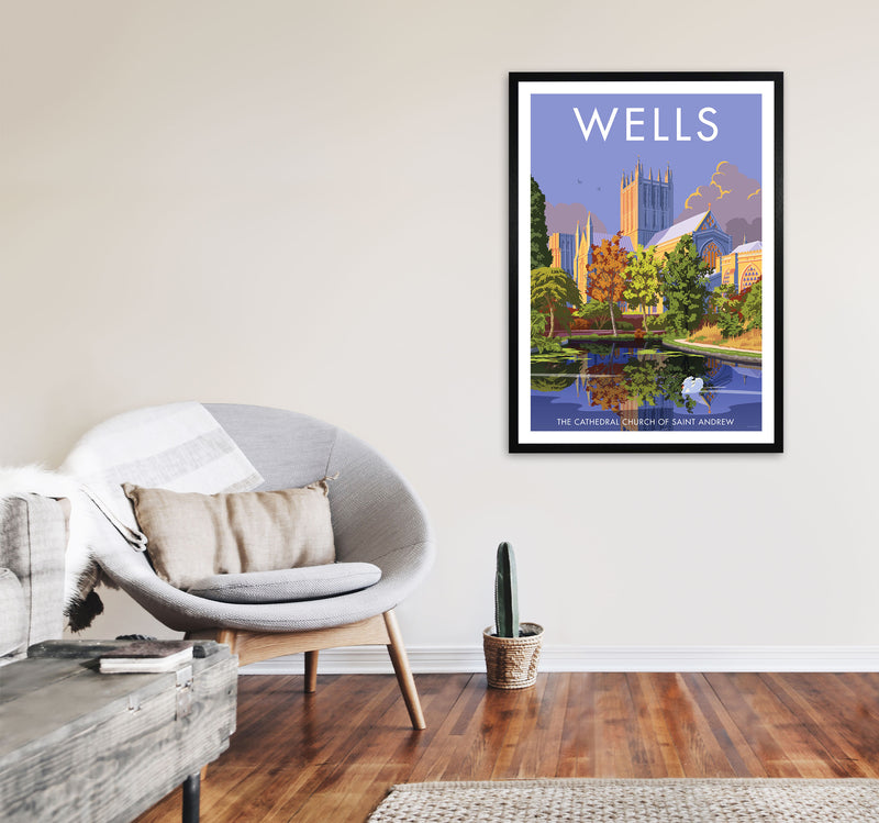 Wells Art Print by Stephen Millership A1 White Frame