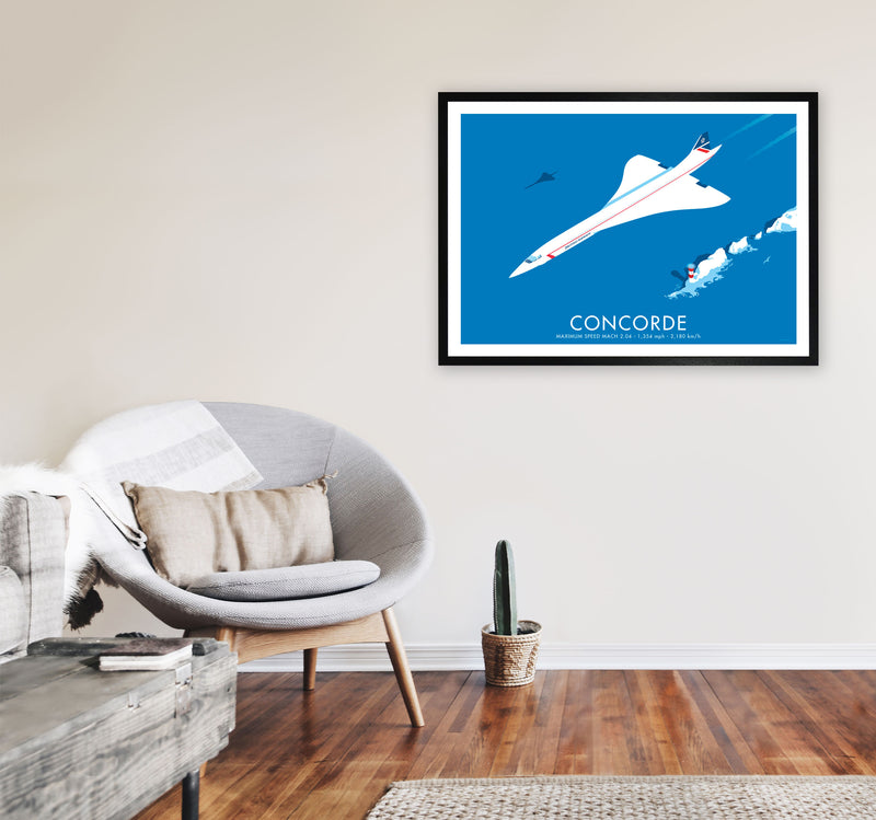 Concorde Framed Digital Art Print by Stephen Millership, Framed Transport Poster A1 White Frame