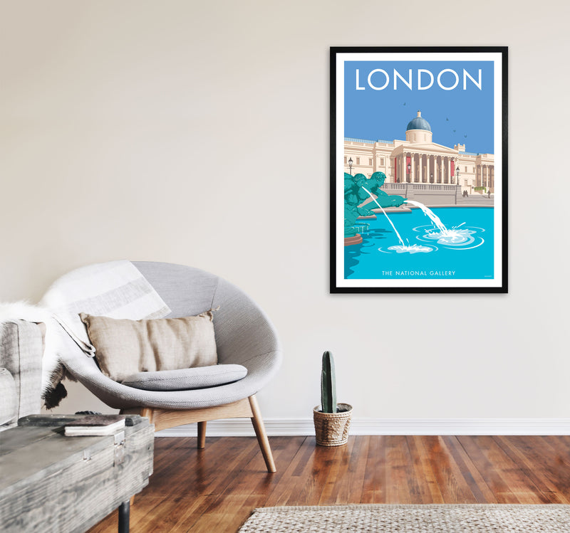 London National Gallery Art Print by Stephen Millership A1 White Frame