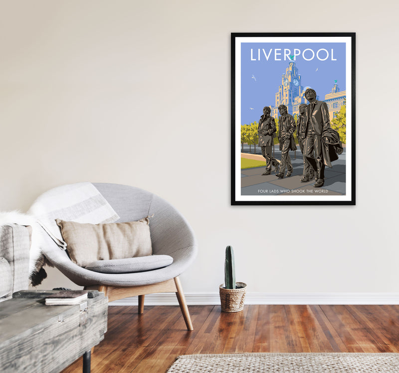 Liverpool Art Print by Stephen Millership A1 White Frame