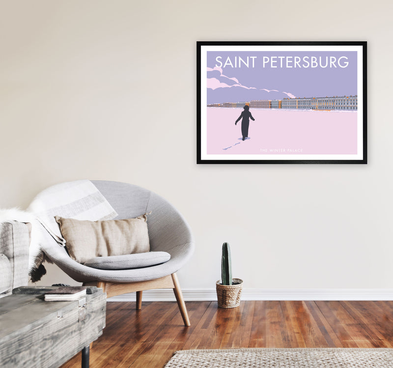 The Winter Palace Saint Petersburg Art Print by Stephen Millership A1 White Frame