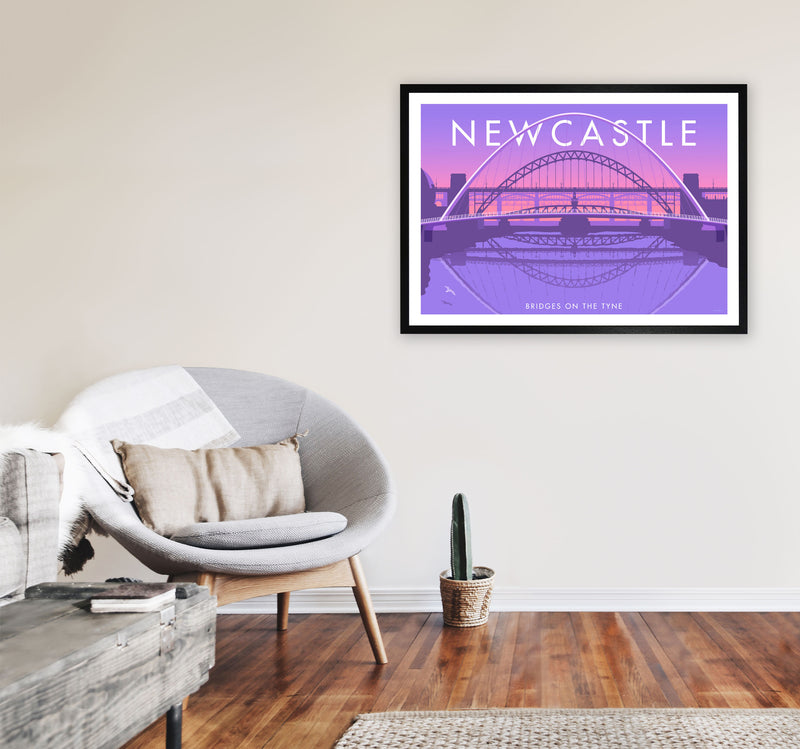 Bridges On The Tyne Newcastle Art Print by Stephen Millership A1 White Frame