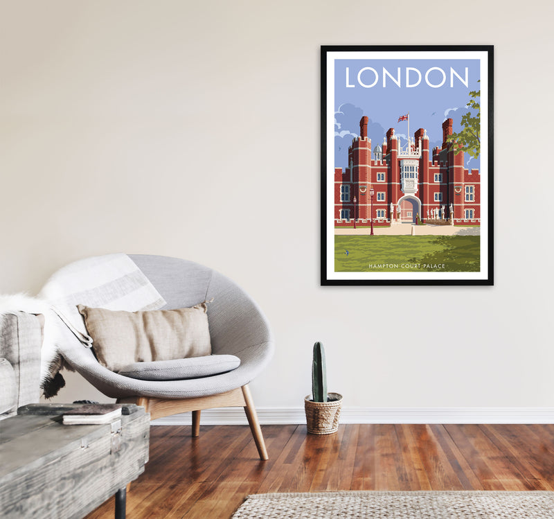 Hampton Court London Travel Art Print by Stephen Millership A1 White Frame