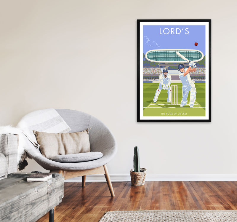 Lord's Travel Art Print by Stephen Millership A1 White Frame