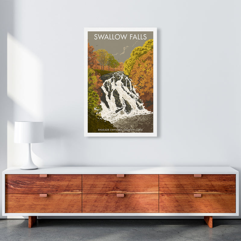 Wales Swallow Falls Art Print by Stephen Millership A1 Canvas