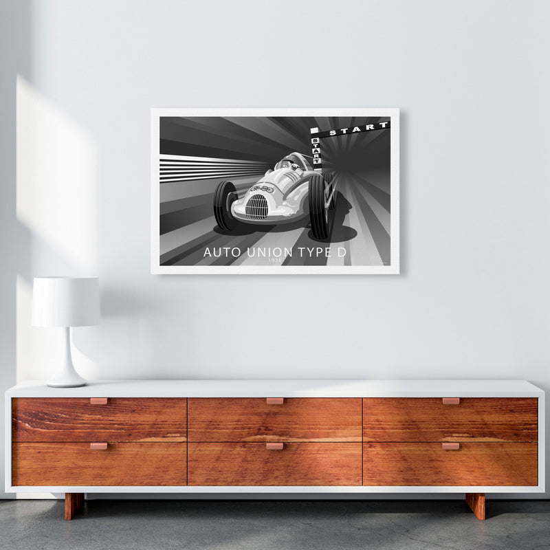 Auto Union Type D Art Print by Stephen Millership, Framed Transport Print A1 Canvas