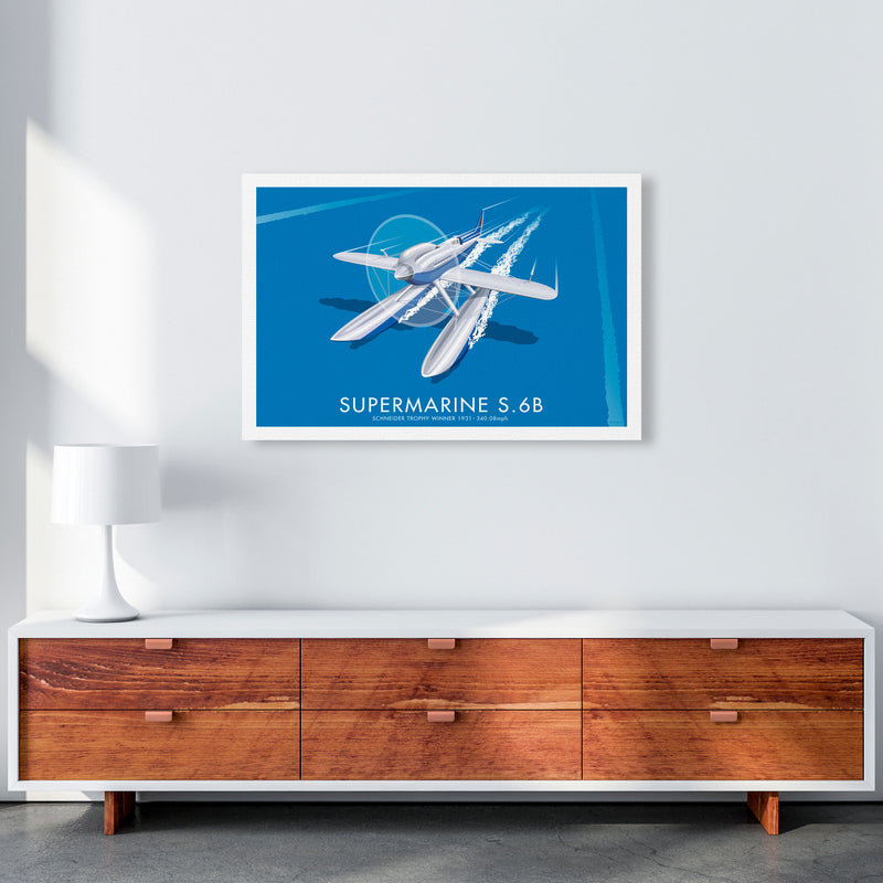 Supermarine S.6B Art Print by Stephen Millership, Framed Transport Poster A1 Canvas