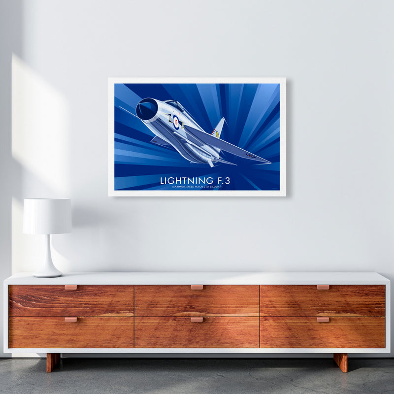 Lightning F.3 Art Print by Stephen Millership, Framed Transport Poster A1 Canvas