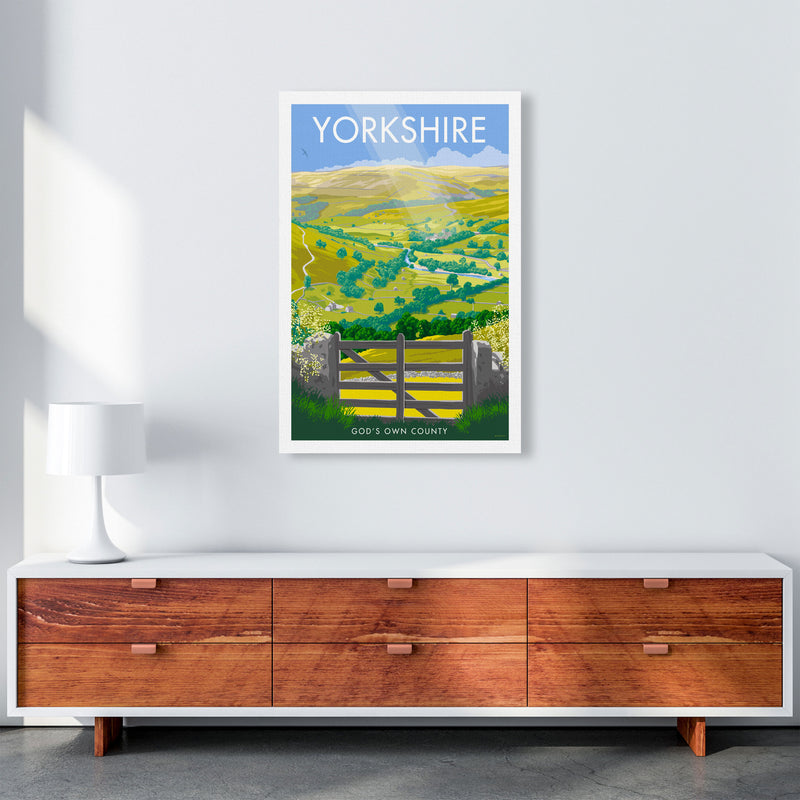 Yorkshire (God's Own County) Art Print Travel Poster by Stephen Millership A1 Canvas