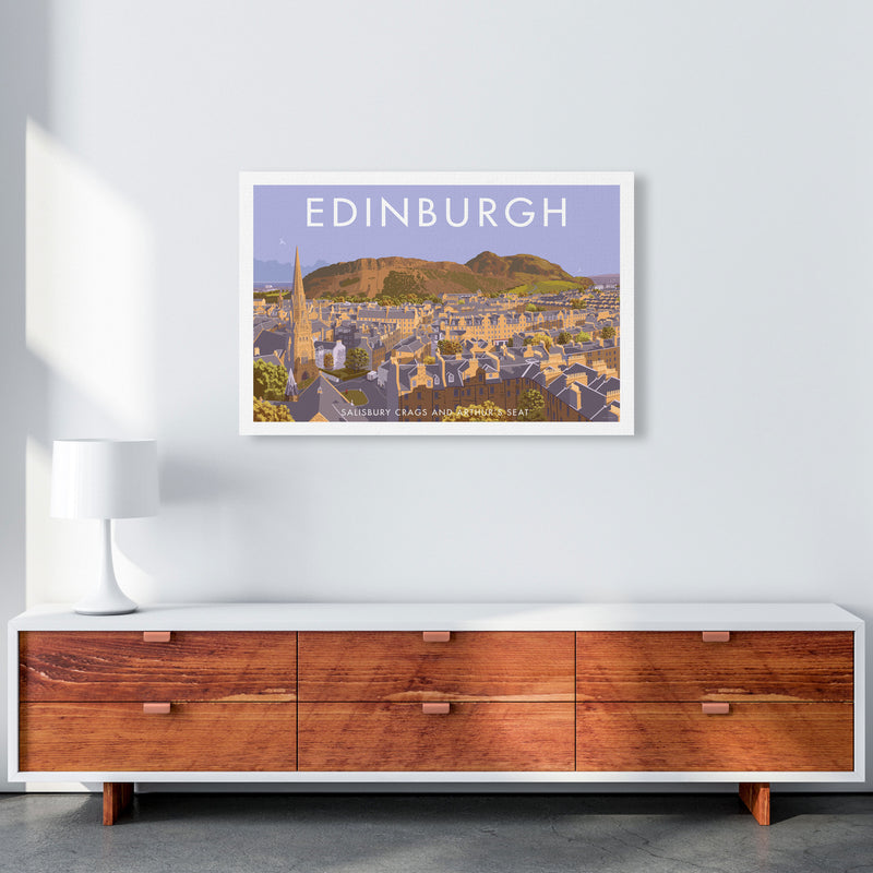 Arthur's Seat Edinburgh Travel Art Print by Stephen Millership, Framed Poster A1 Canvas