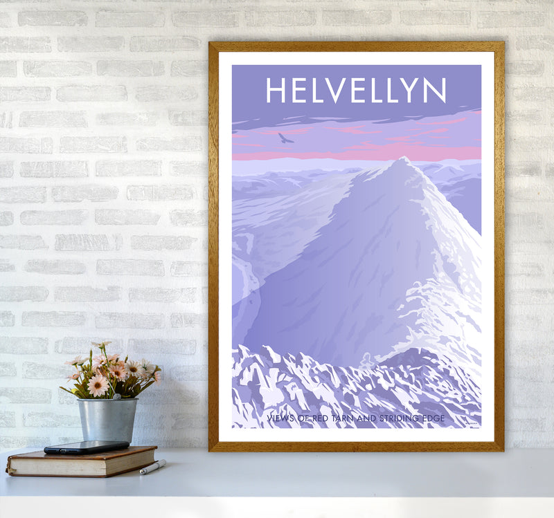 The Lakes Helvellyn Winter Travel Art Print By Stephen Millership A1 Print Only