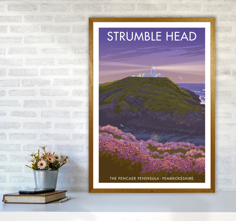 Wales Strumble Head Travel Art Print by Stephen Millership A1 Print Only