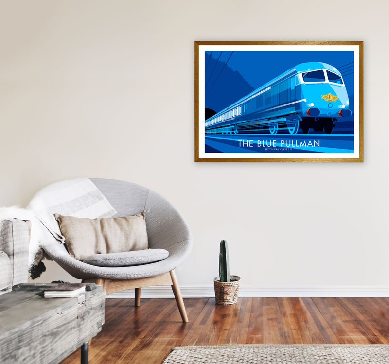 The Blue Pullman Art Print by Stephen Millership, Framed Transport Poster A1 Print Only