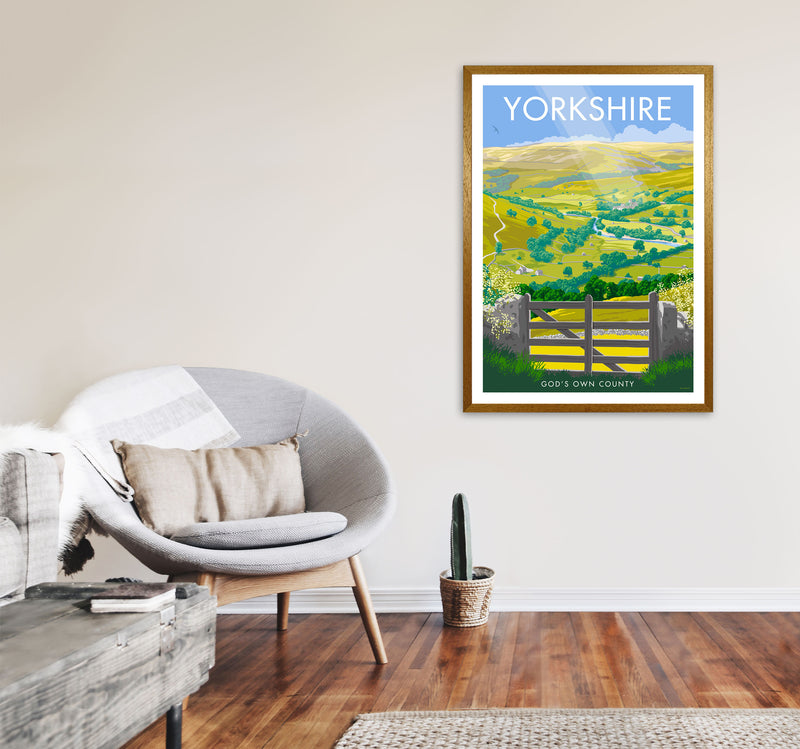 Yorkshire (God's Own County) Art Print Travel Poster by Stephen Millership A1 Print Only