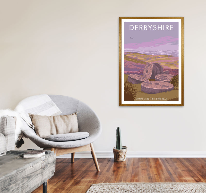 Stanage Edge Derbyshire Travel Art Print by Stephen Millership A1 Print Only