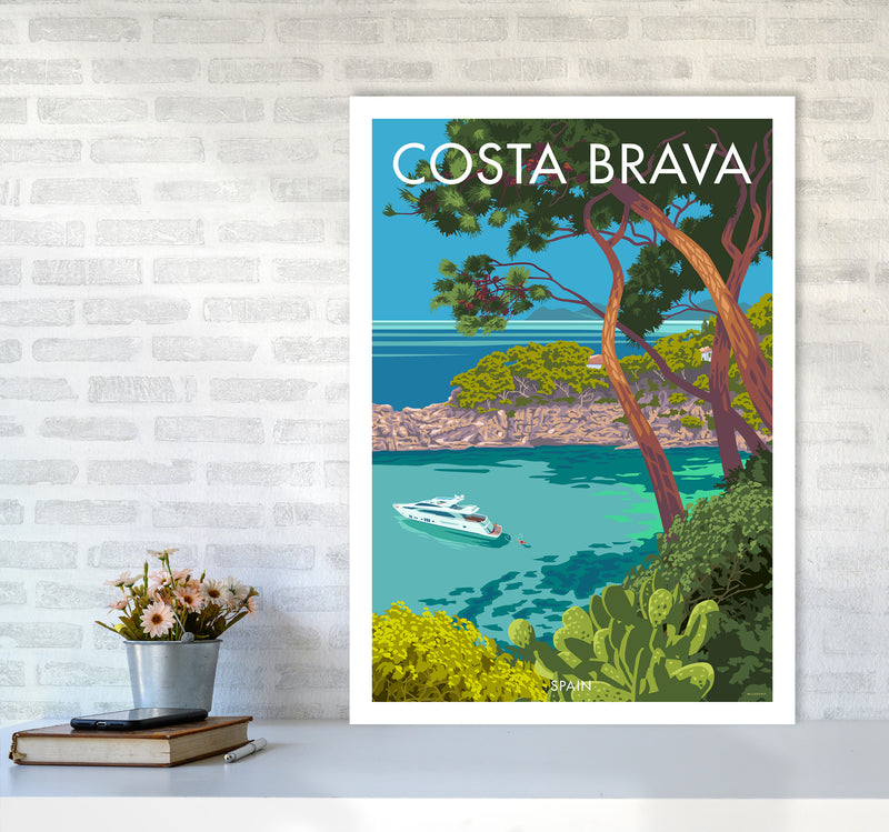 Costa Brava Travel Art Print By Stephen Millership A1 Black Frame