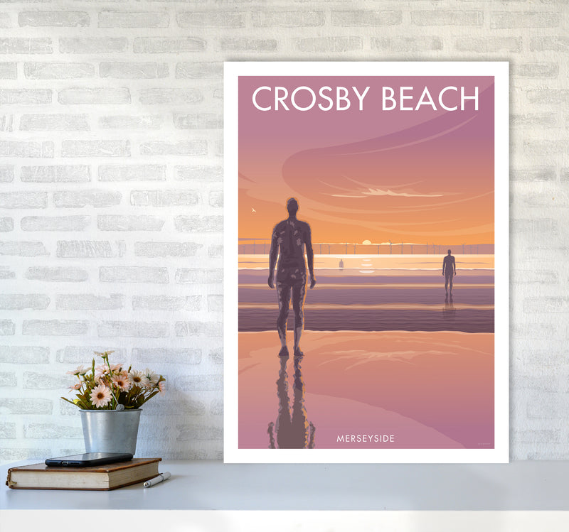 Crosby Beach Travel Art Print By Stephen Millership A1 Black Frame