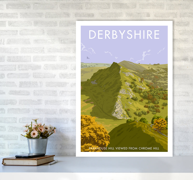 Derbyshire Chrome Hill Travel Art Print By Stephen Millership A1 Black Frame